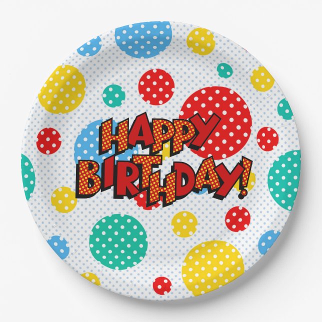 Happy Birthday Pappteller (Vorderseite)