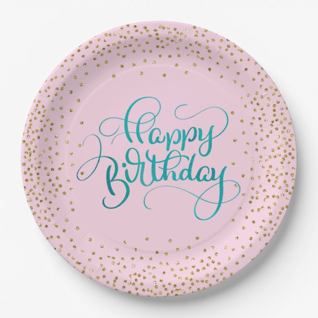 Happy Birthday Pappteller (Vorderseite)