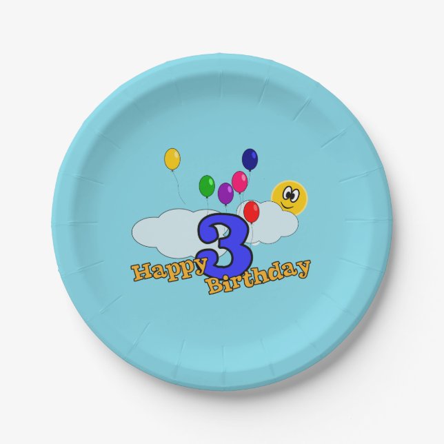 Happy Birthday Pappteller (Vorderseite)