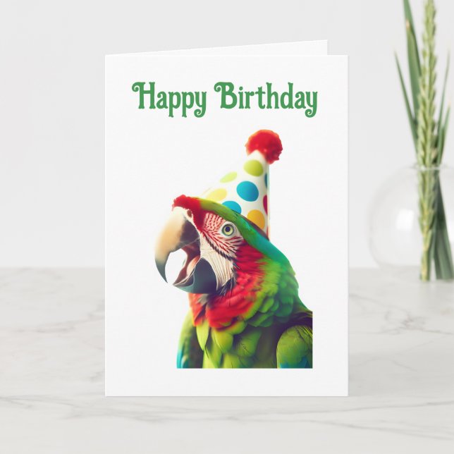 Happy Birthday Parrot Karte (Vorderseite)
