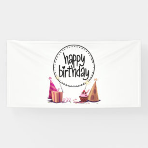 Happy Birthday Party 4x8 Vinyl Banner is translate