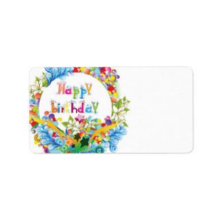 Happy Birthday Party Adressaufkleber