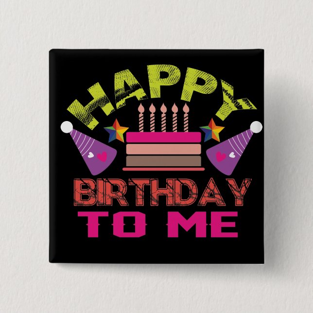 Happy Birthday Party Balloons Button (Vorderseite)