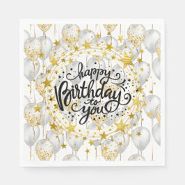 Happy Birthday Party Balloons Napkins Serviette
