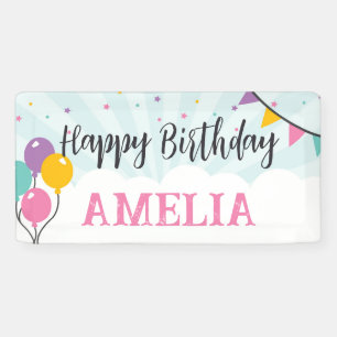 Happy Birthday Party Banner Signieren mit Balloons