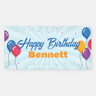 Happy Birthday Party Banner Signieren mit Balloons