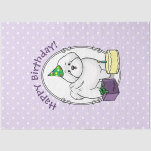 Happy Birthday (Party) Bichon Frise Hund - Niedlic Seidenpapier