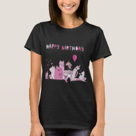 Happy Birthday Party Cat T - Shirt
