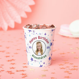 Happy Birthday Party Child Foto Stars Personalisie Pappbecher