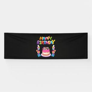 Happy Birthday Party Confetti 2.5x8 Vinyl Banner