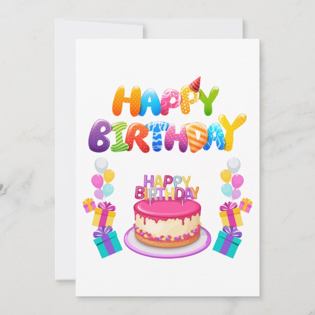 Happy Birthday Party Confetti Einladung (Vorderseite)