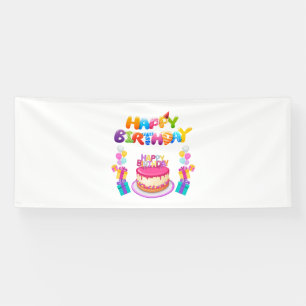 Happy Birthday Party Konfetti 4x10 Vinylbanner Banner