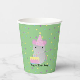 Happy Birthday Party Mouse Pappbecher