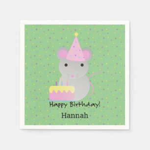 Happy Birthday Party Mouse Serviette