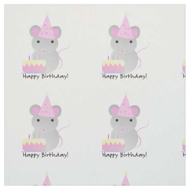 Happy Birthday Party Mouse Stoff (Muster)