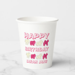 Happy Birthday Party Pink Circus Tier Cracker Pappbecher