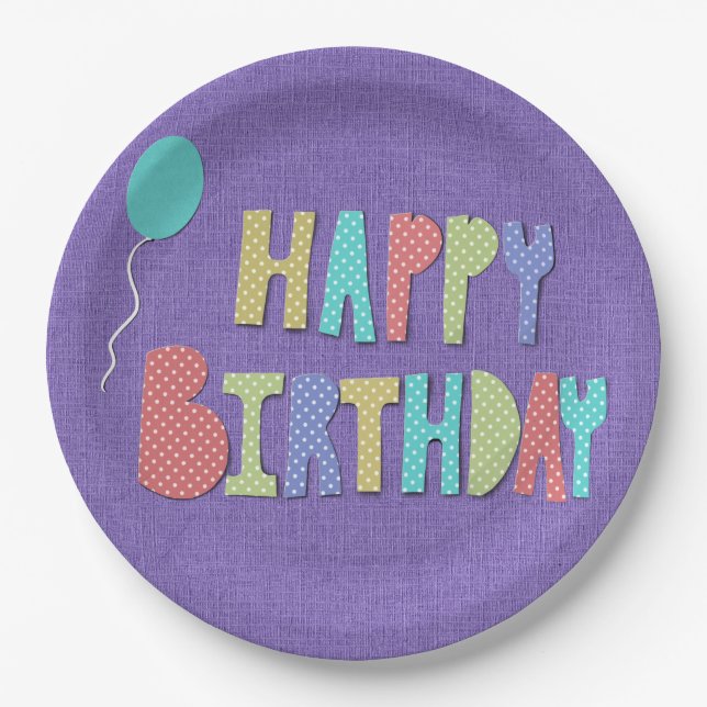 Happy Birthday Party Teller (Vorderseite)