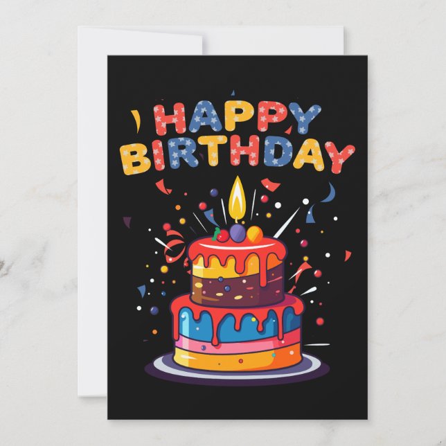 Happy Birthday Party Themenangebot Einladung (Vorderseite)