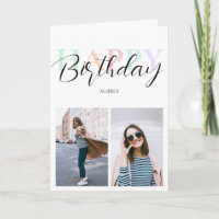 Happy Birthday Pastel Color Script Foto