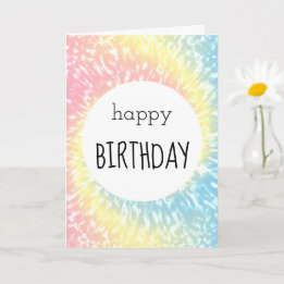Happy Birthday Pastel Gefärbte Krawatte Hippie Swi Karte