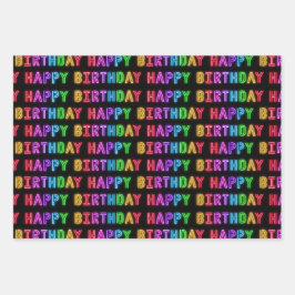 Happy Birthday Pattern Geschenkpapier Set
