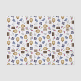 Happy Birthday Pattern in Navy Blue Tissue Paper Seidenpapier