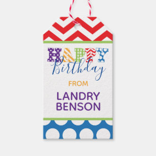 Happy Birthday Pattern Personalisierte Geschenkart Geschenkanhänger