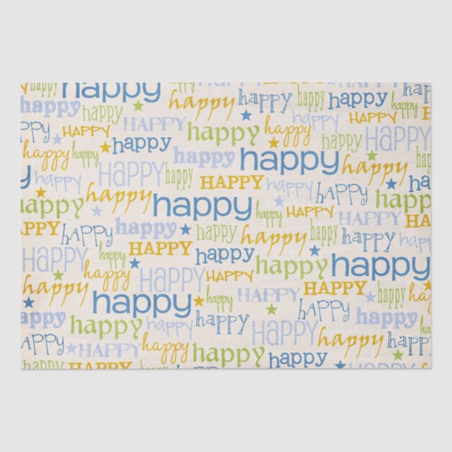 Happy Birthday Pattern Seidenpapier (Vorderseite)