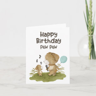 Happy Birthday Paw Paw - Pet Lover - Pet Birthday Karte