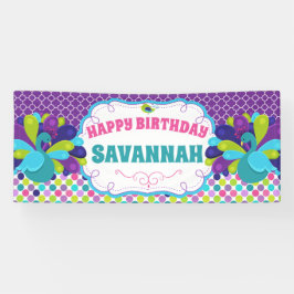 Happy Birthday Peacock Party Banner