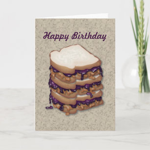 Happy Birthday Peanut Butter and Jelly Sandwiches Karte