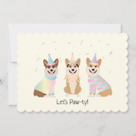 Happy Birthday Pembroke Welsh Corgi Hunde Einladung