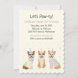 Happy Birthday Pembroke Welsh Corgi Hunde Einladung
