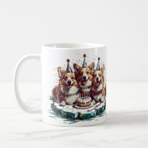 Happy Birthday Pembroke Welsh Corgi Hunde Kaffeetasse