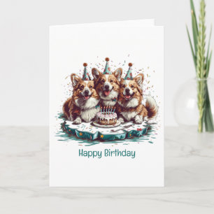 Happy Birthday Pembroke Welsh Corgi Hunde Karte