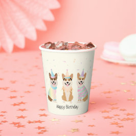 Happy Birthday Pembroke Welsh Corgi Hunde Pappbecher