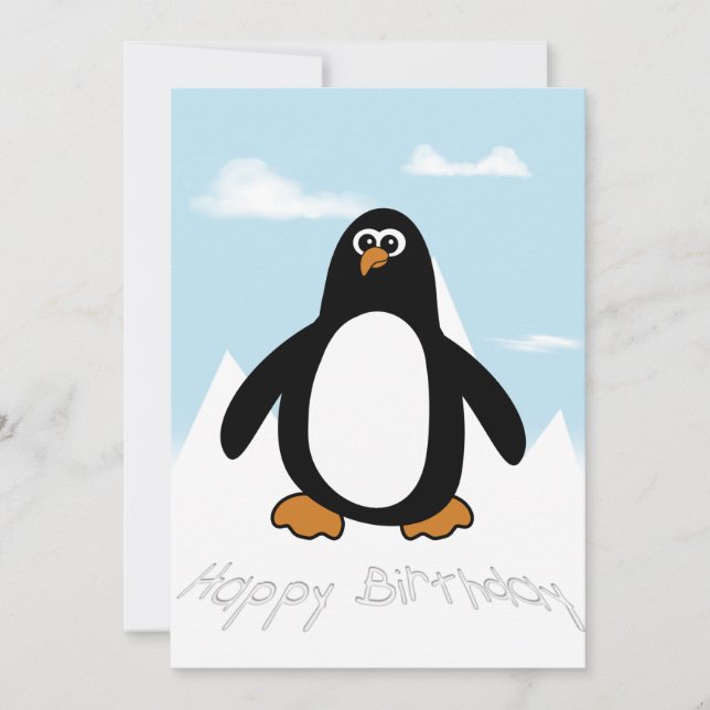 Happy Birthday Penguin Karte (Vorderseite)