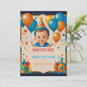 Happy Birthday Personalisiert Card for Children Einladung