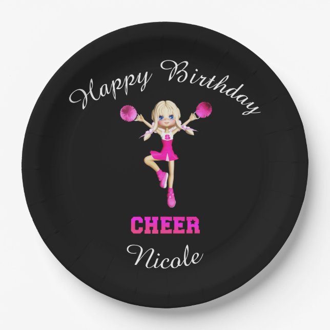 "Happy Birthday" Personalisiert Pappteller (Vorderseite)