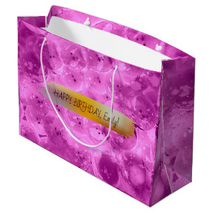 Happy Birthday Personalisiert trendy modern lila Große Geschenktüte