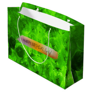Happy Birthday Personalisiert trendy moderne grün Große Geschenktüte