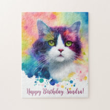 Happy Birthday Personalisiert Whimsical Cat