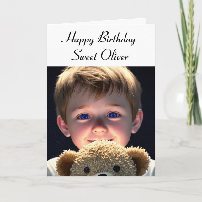 Happy Birthday Personalisierte und farbige Seite Karte (Vorderseite)