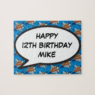 HAPPY BIRTHDAY Personalisiertes Comic-Book-Pop-Art