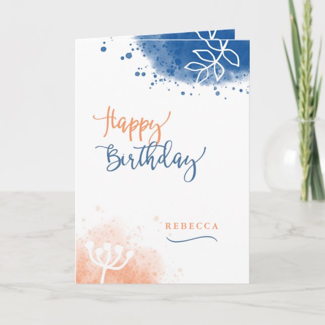 Happy Birthday Personalize mit Individuelle Name Karte (Vorderseite)