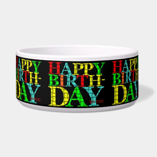 Happy Birthday Pet Bowl Napf (Vorderseite)