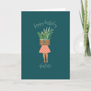 Happy Birthday Pflanze Lady Card Karte
