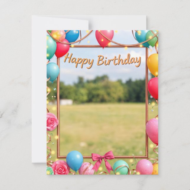 Happy Birthday Picture Frame Card Design (Vorderseite)