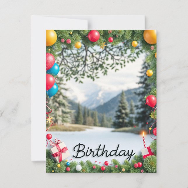 Happy Birthday Picture Frame Card Design (Vorderseite)