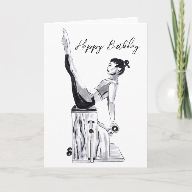 Happy Birthday Pilates Card Stuhl Karte (Vorderseite)